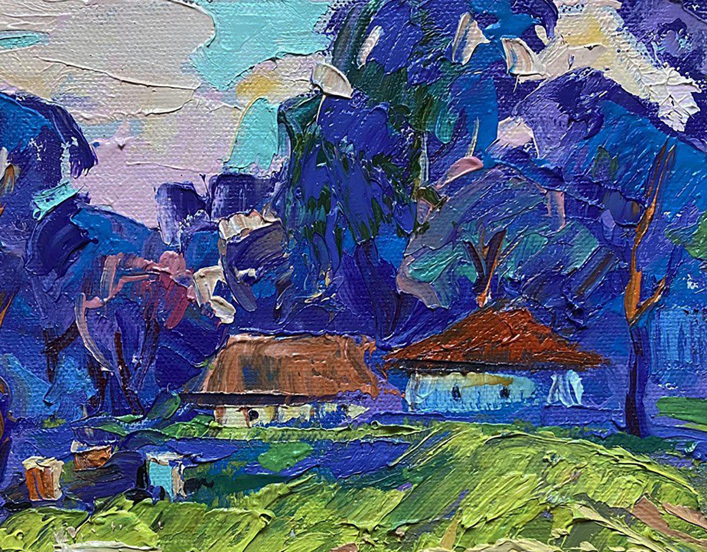 Vibrant impressionist oil painting Quiet morning in the village by Oleksiy Ivanyuk