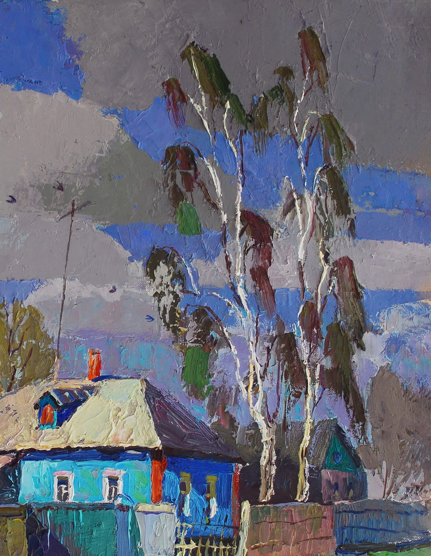 Oil painting Spring in the city of Divination by Egor Shvachunov