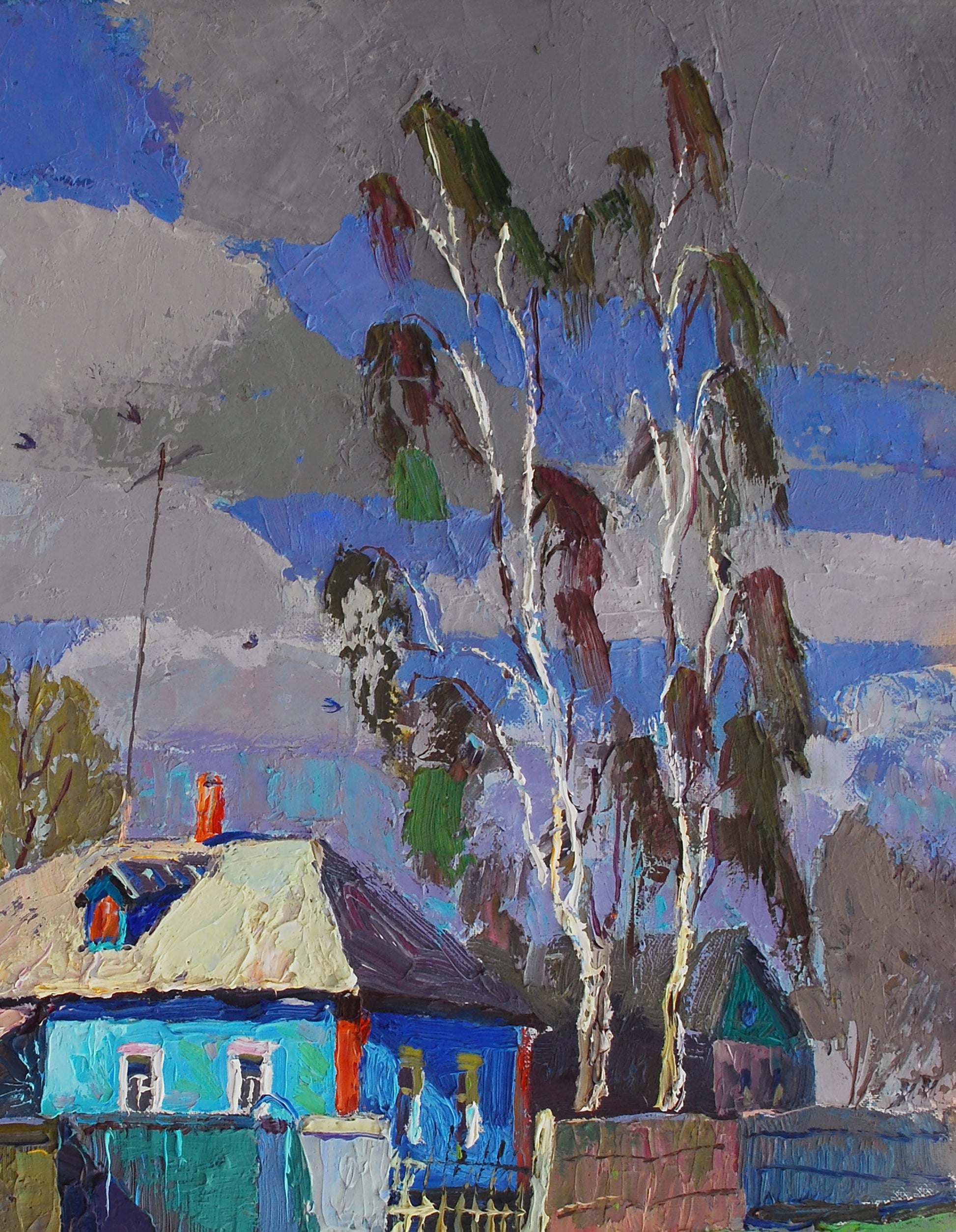 Oil painting Spring in the city of Divination by Egor Shvachunov
