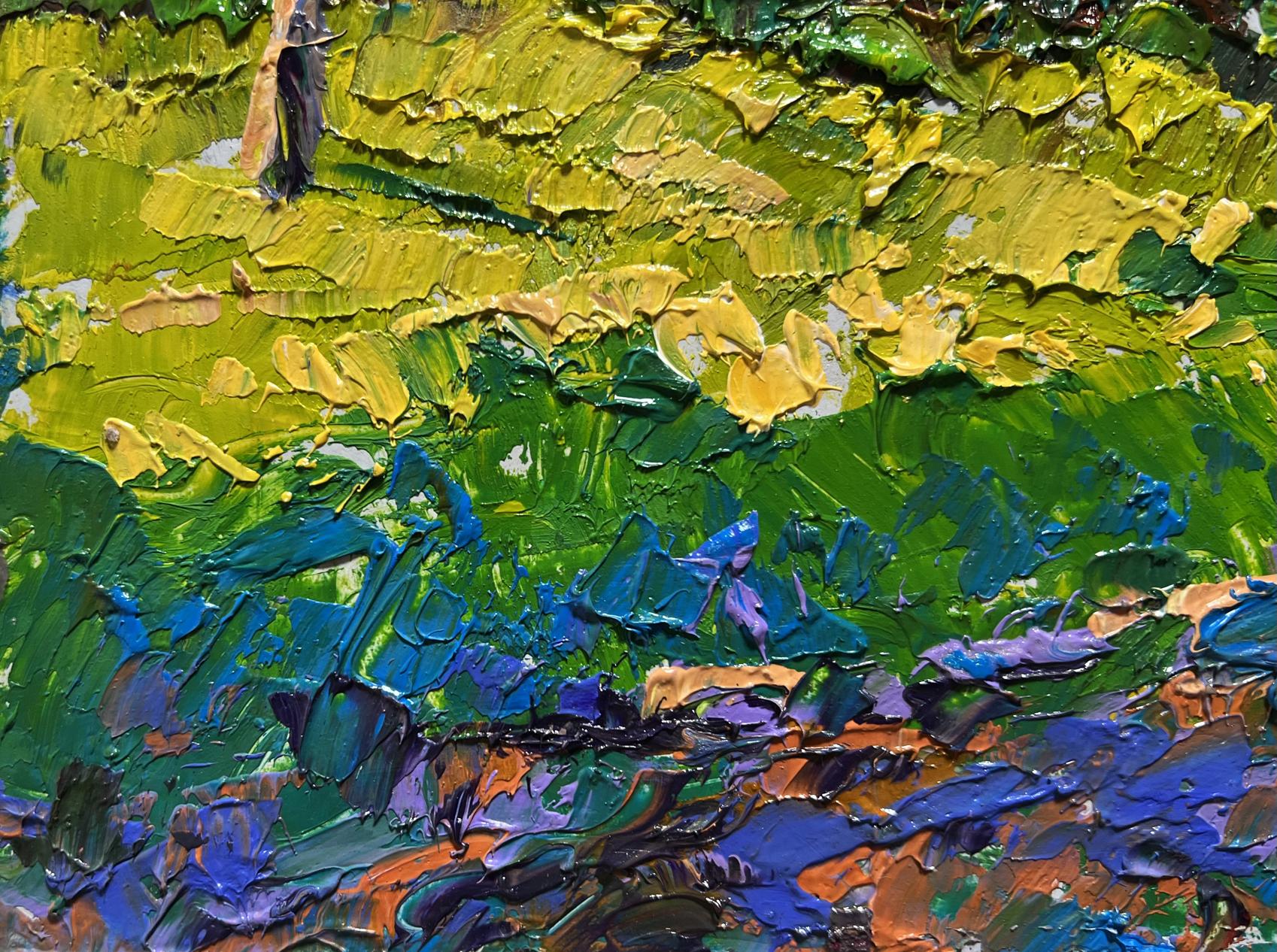 Oil painting Yellow fields near the village by Oleksiy Ivanyuk