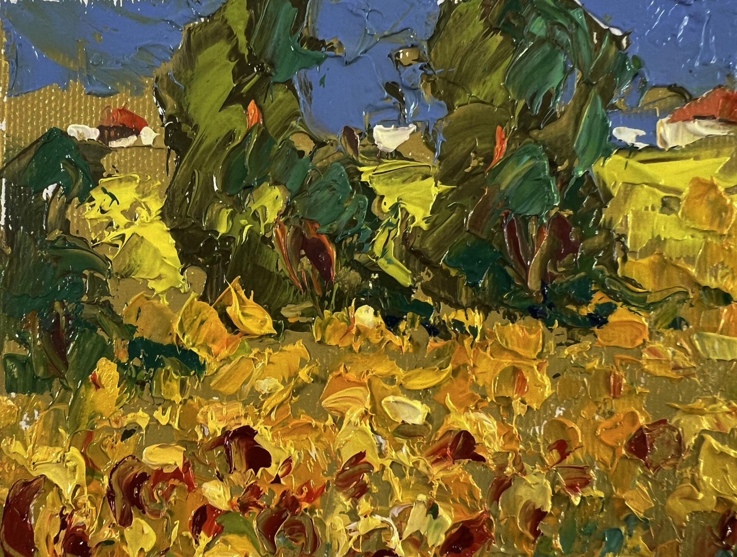 Vibrant impressionist oil painting Flowers of the Sun by Oleksiy Ivanyuk