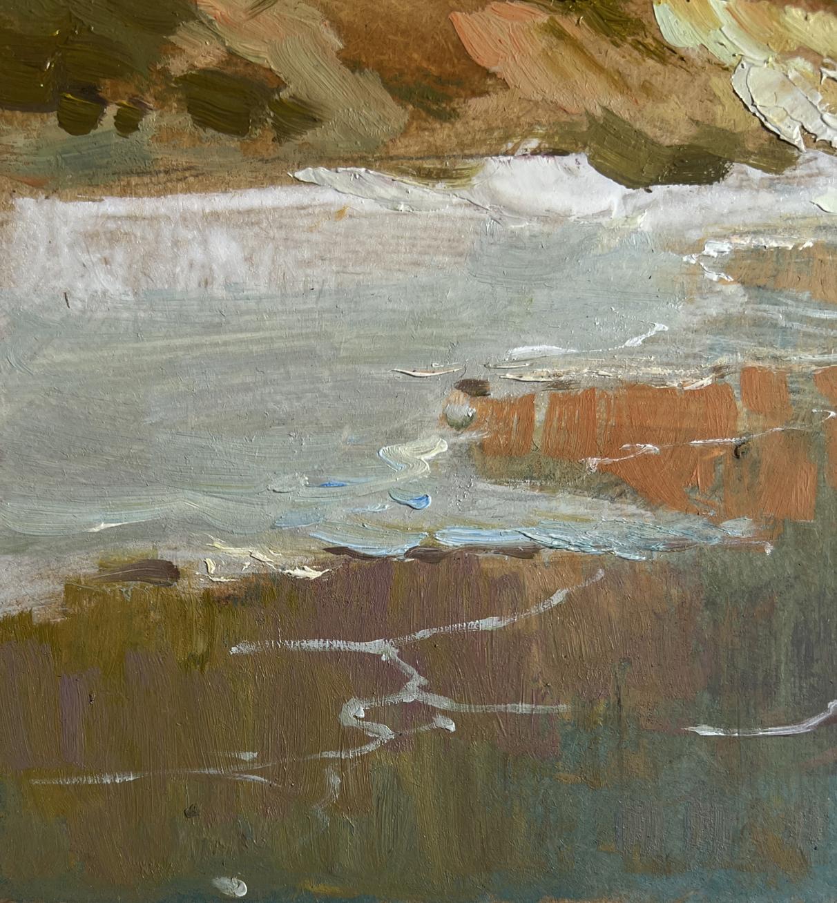 Abstract oil painting The mountains touch the sea by Yuriy Suprunchuk