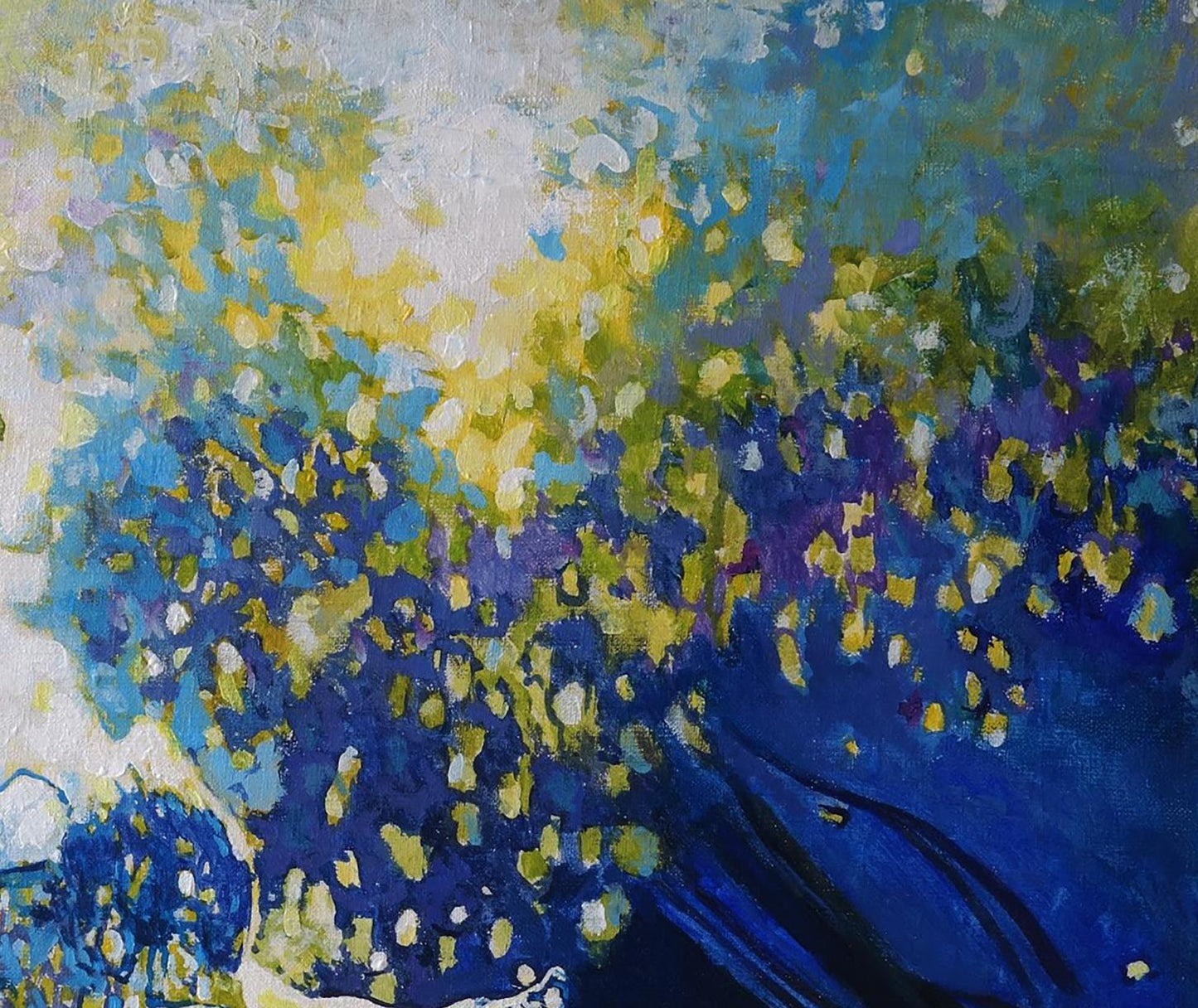 Acrylic painting Lone swimmer Anatoly Varvarov