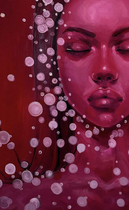 Serene portrait in Oil painting Gravitation by Victoria Kagalovska