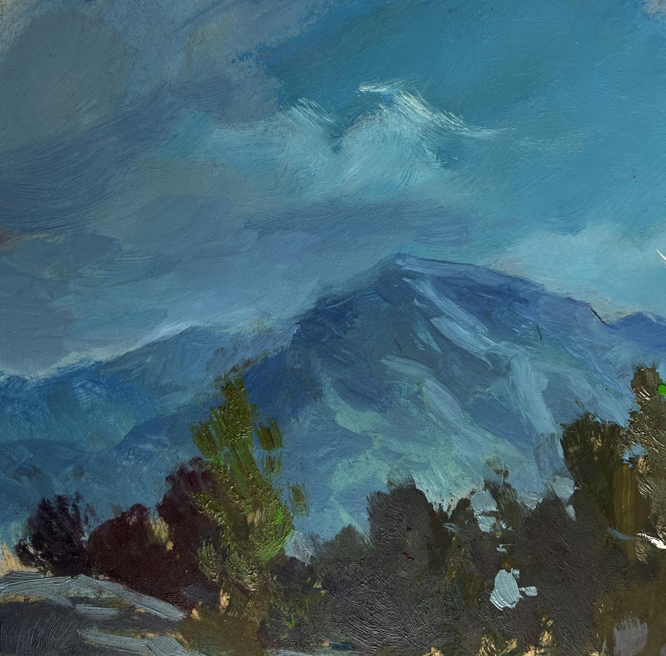 Oil painting of mountain waterfall by Yuriy Suprunchuk