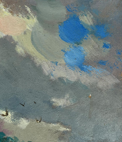 Abstract oil painting The sky over the village was overcast by Yuriy Suprunchuk