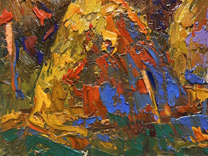 Vibrant impasto oil painting The sun is setting by Oleksiy Ivanyuk