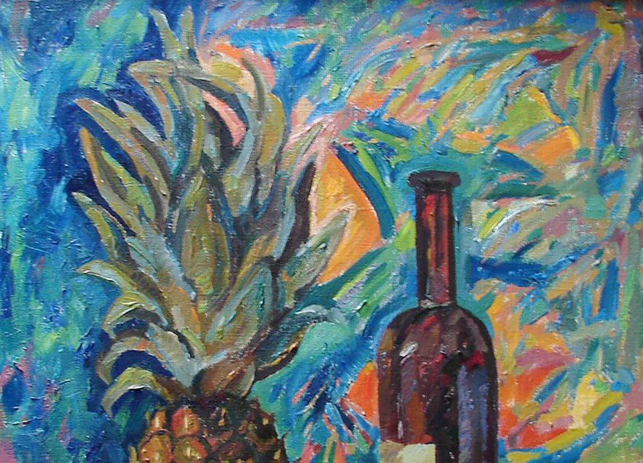 Oil painting Still life with pineapple by Tatyana Shulyak