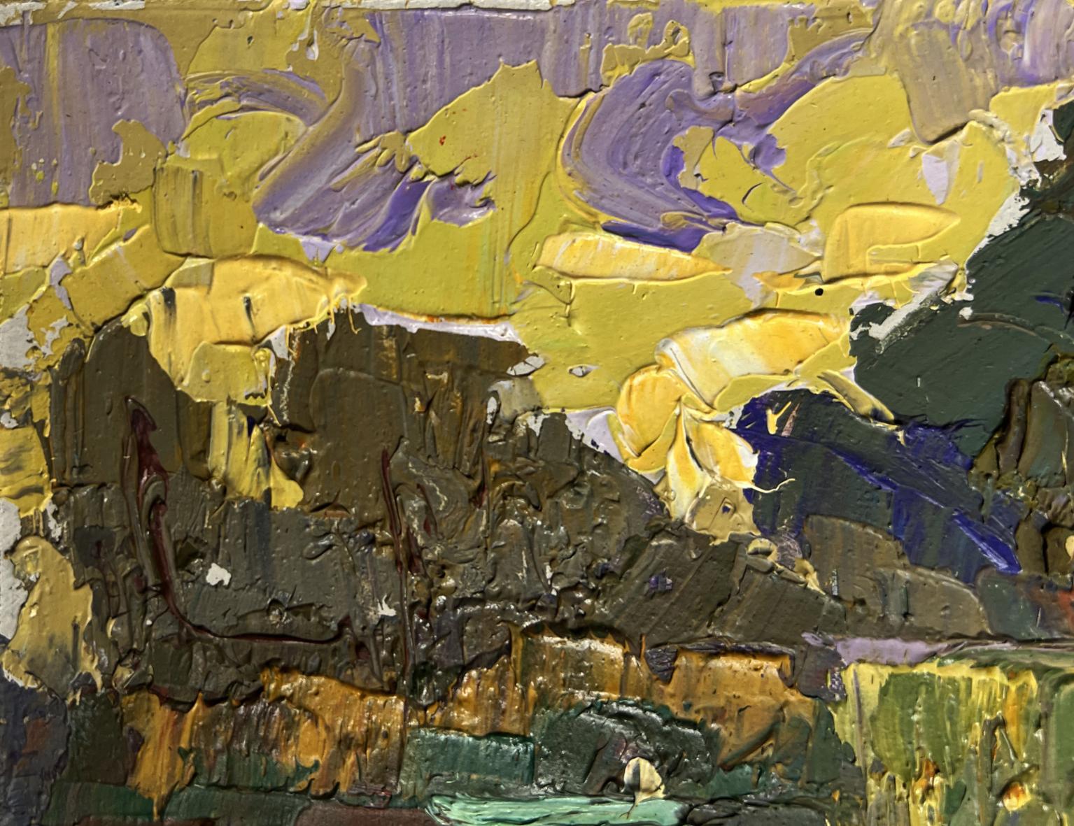 Oil painting Evening silence by the river by Oleksiy Ivanyuk