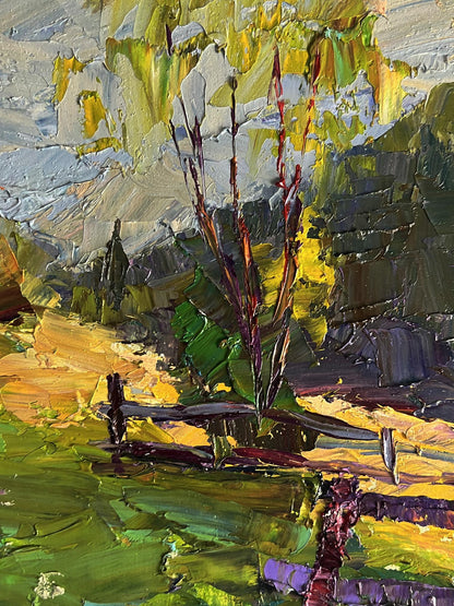 Oil painting of autumn mountain meadows by Boris Serdyuk