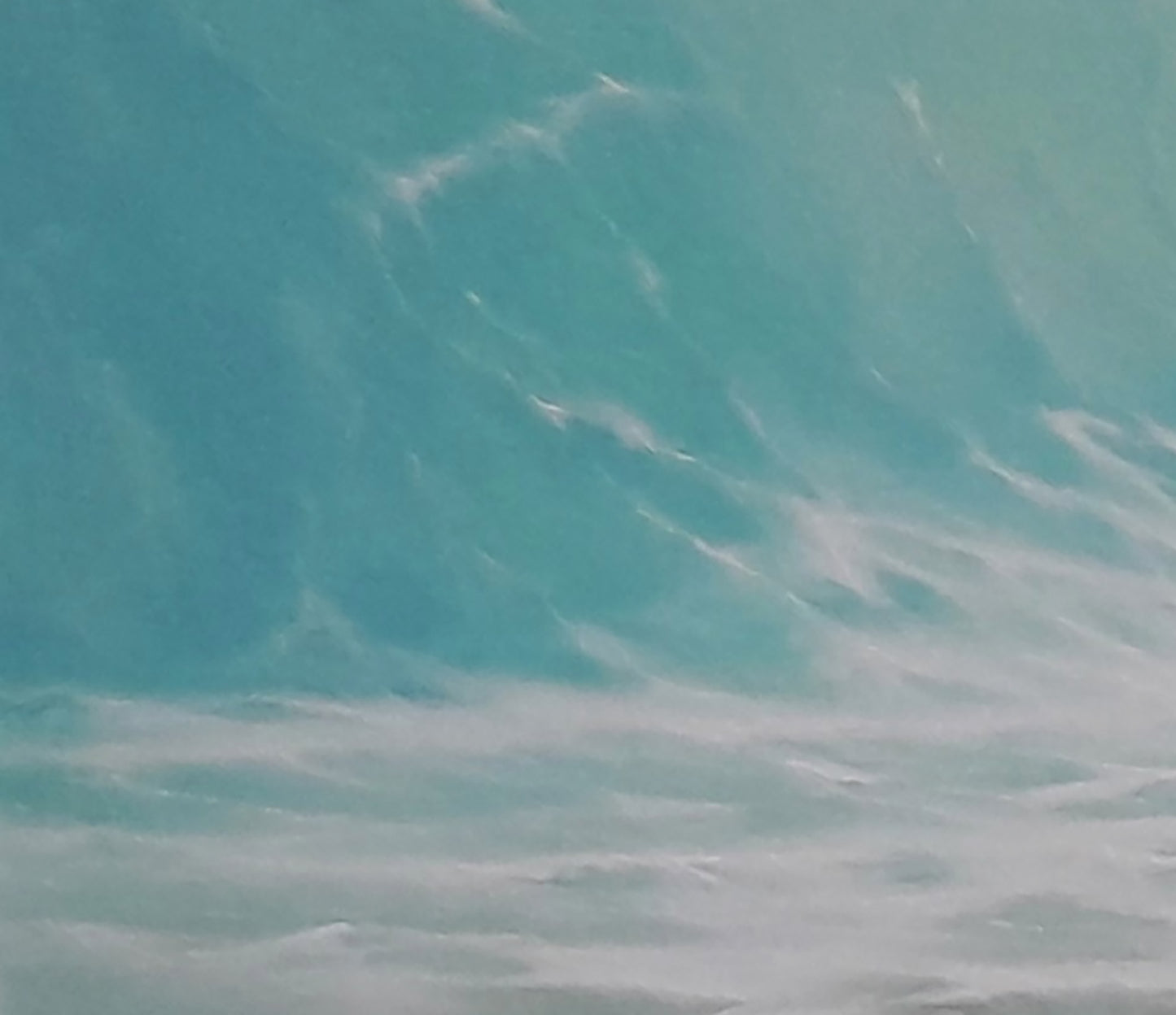 Turquoise ocean wave with frothy crest in Vasily Korkishko oil painting
