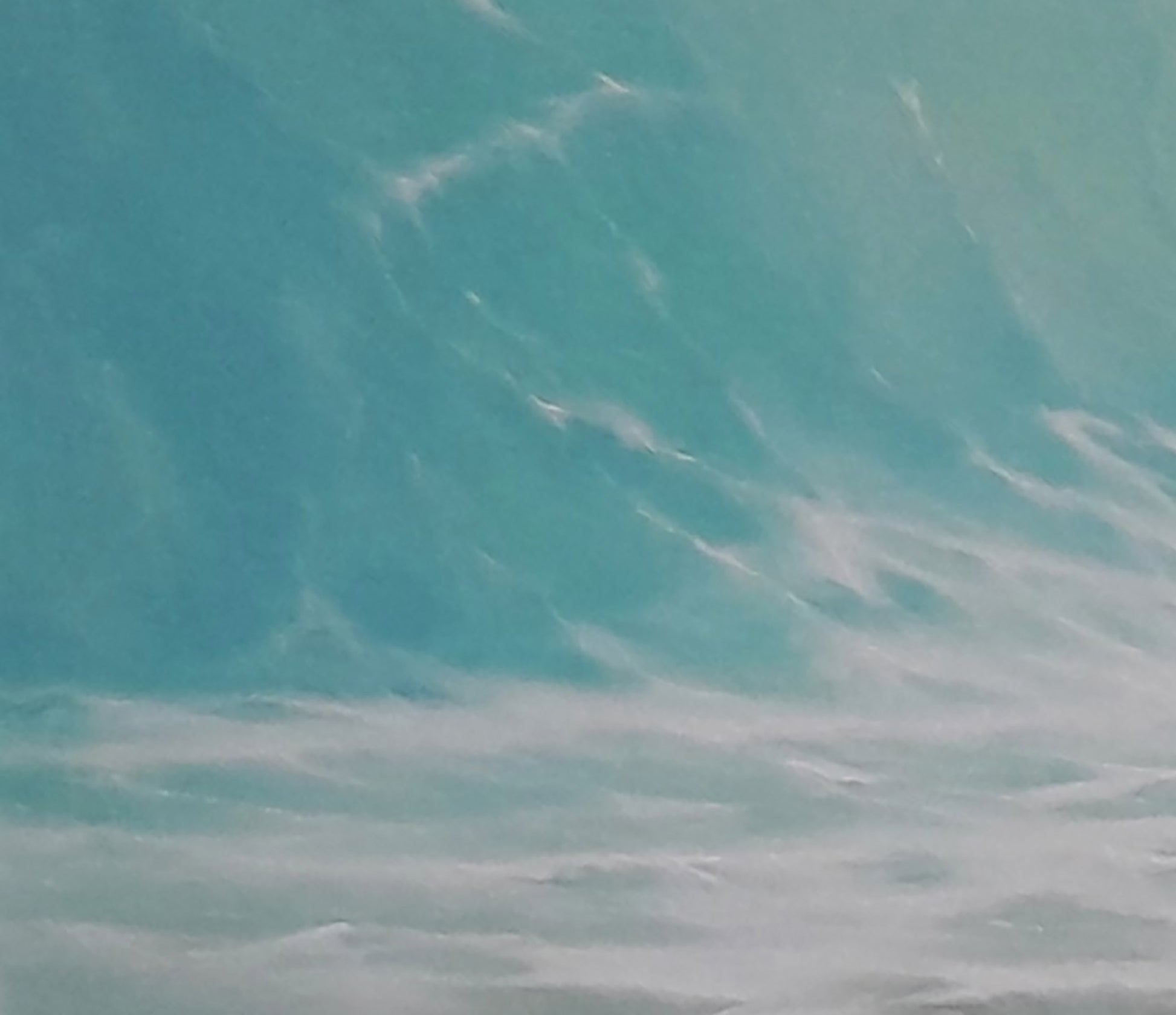 Turquoise ocean wave with frothy crest in Vasily Korkishko oil painting