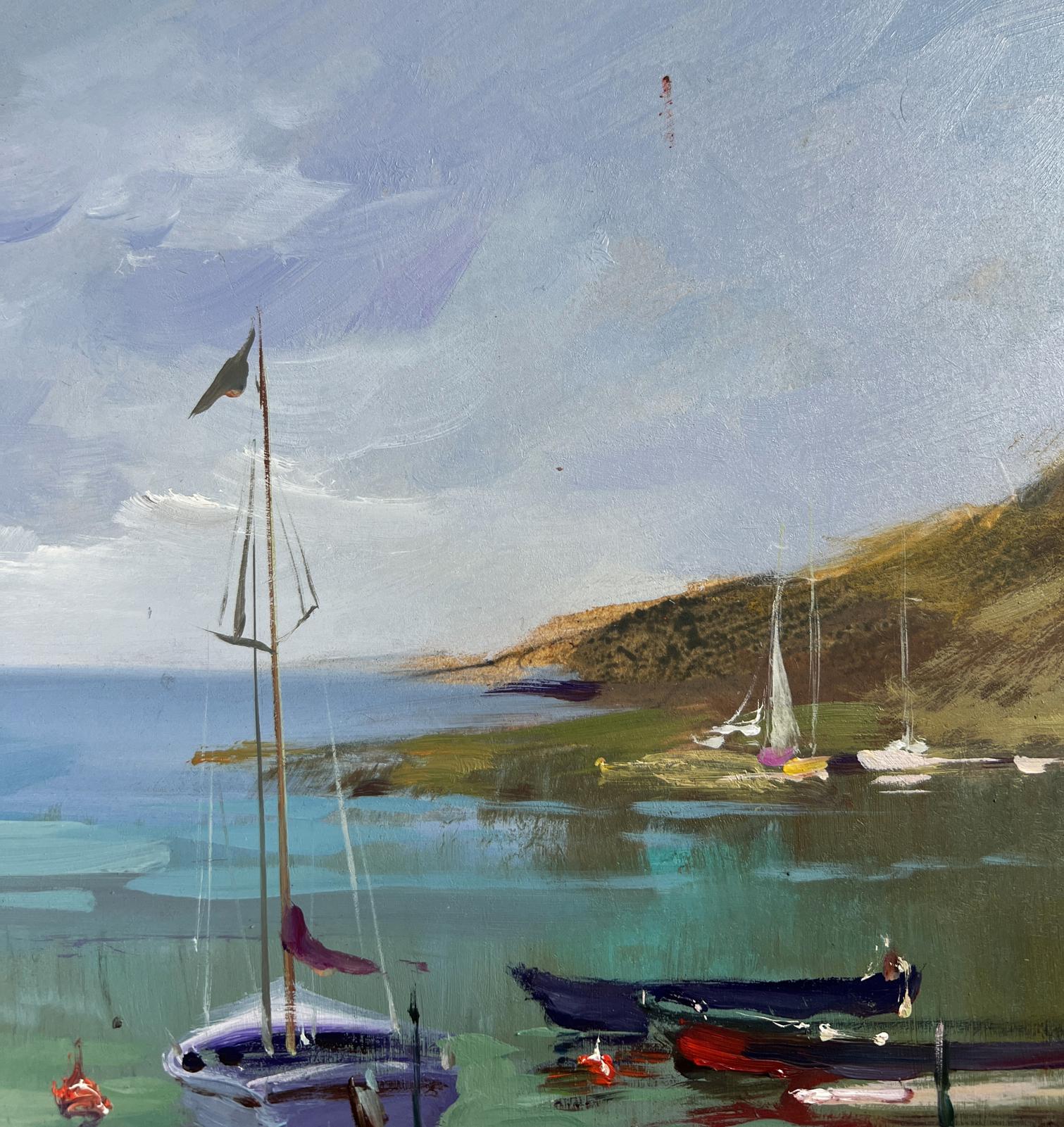 Oil painting Harbor at the foot of the hills by Yuriy Suprunchuk