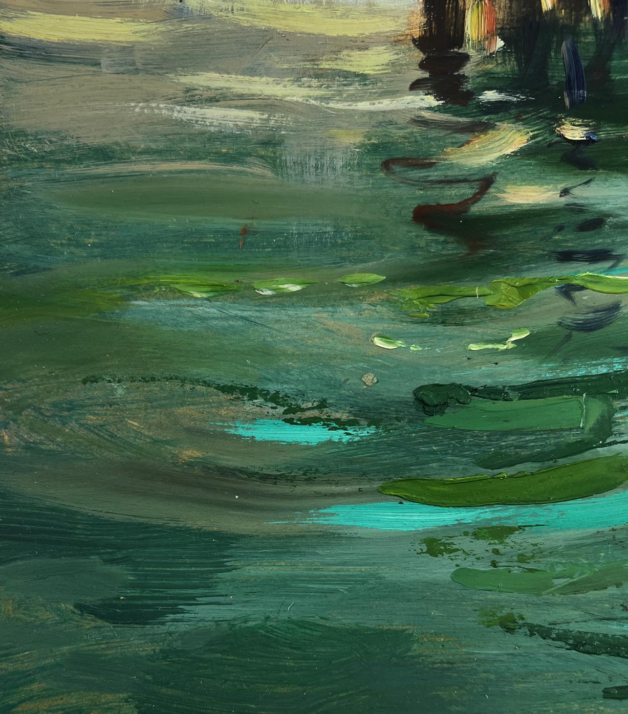 Abstract watercolor yachts in sea under sun by Yuriy Suprunchuk