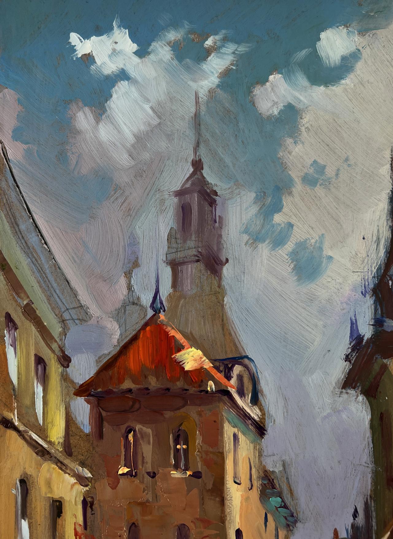 Oil painting Quiet street in old town by Yuriy Suprunchuk