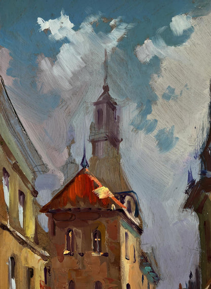 Oil painting Quiet street in old town by Yuriy Suprunchuk