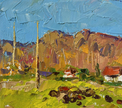 Vibrant impressionist oil painting Sunny day outside the village by Oleksiy Ivanyuk