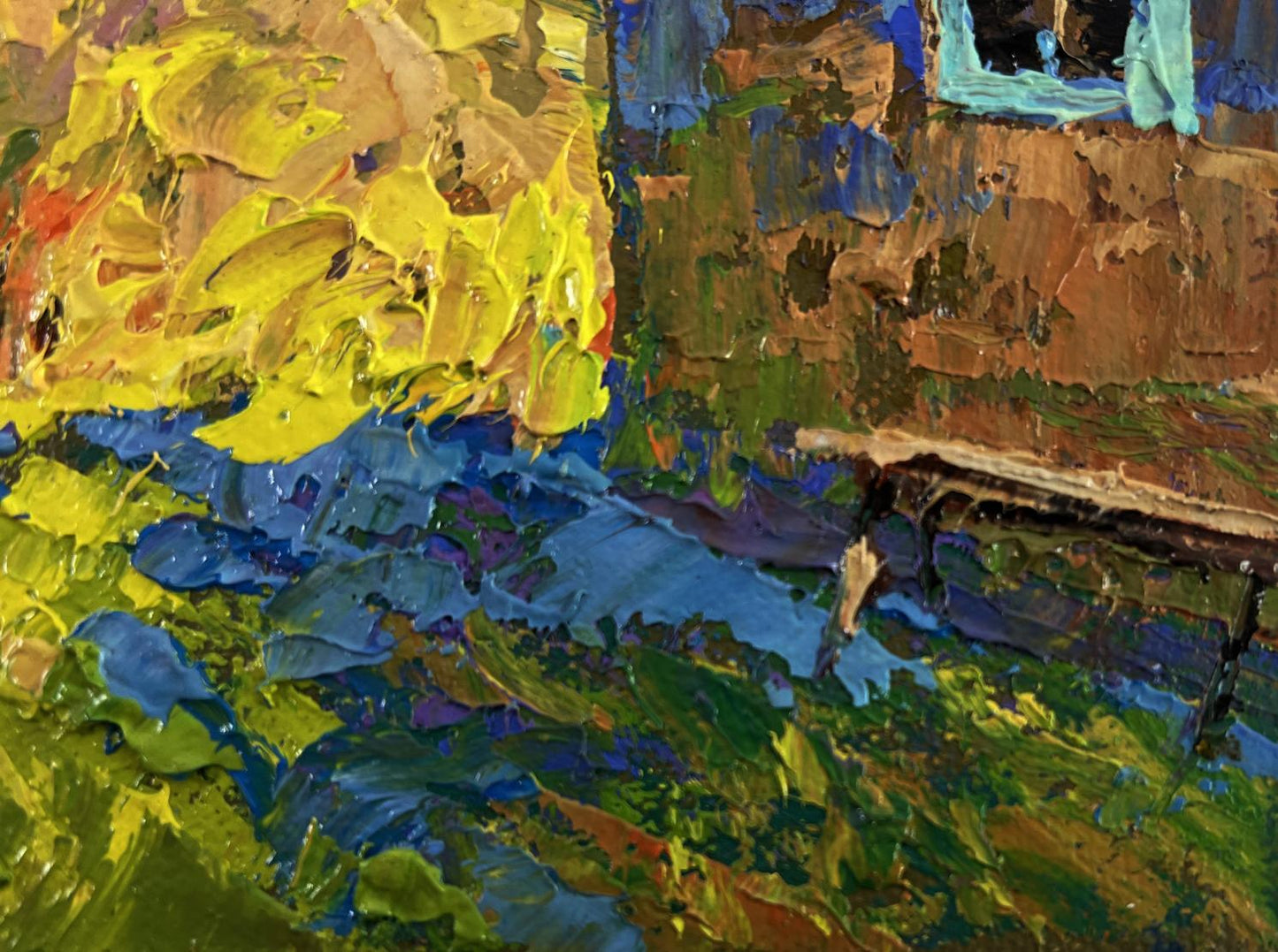 Vibrant impressionist oil painting The sun in the field by Oleksiy Ivanyuk
