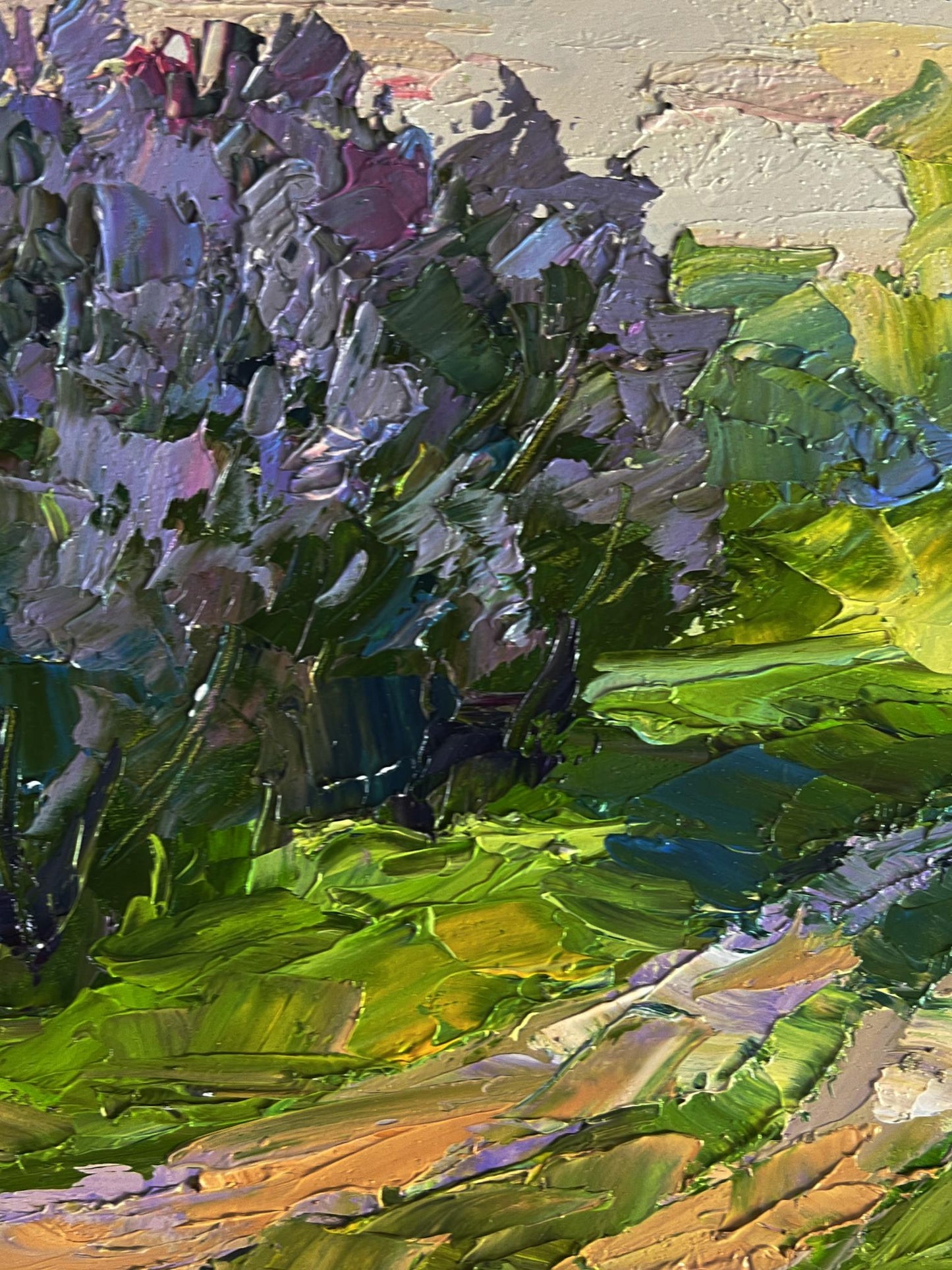 Oil painting Flowers along the road by Boris Serdyuk impressionist style