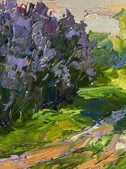 Oil painting Flowers along the road by Boris Serdyuk impressionist style