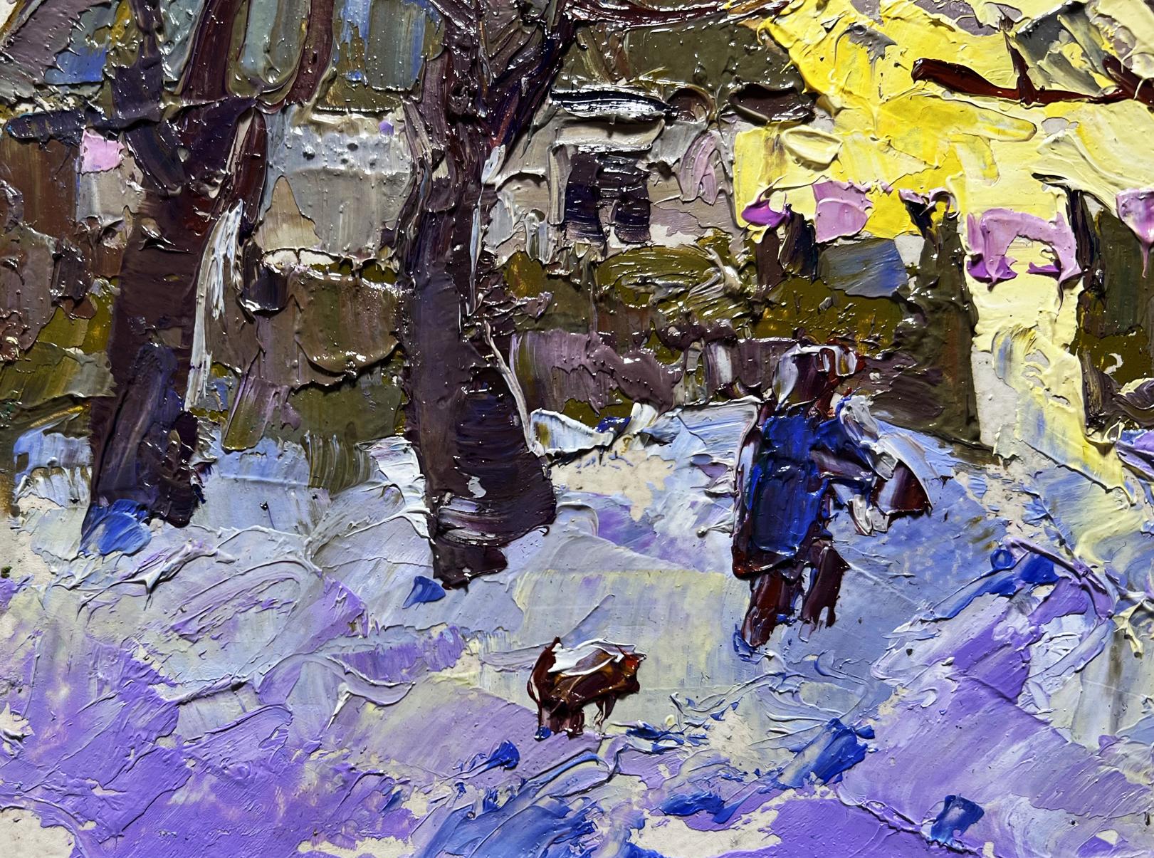 Oil painting Over the Evening by Oleksiy Ivanyuk textured landscape
