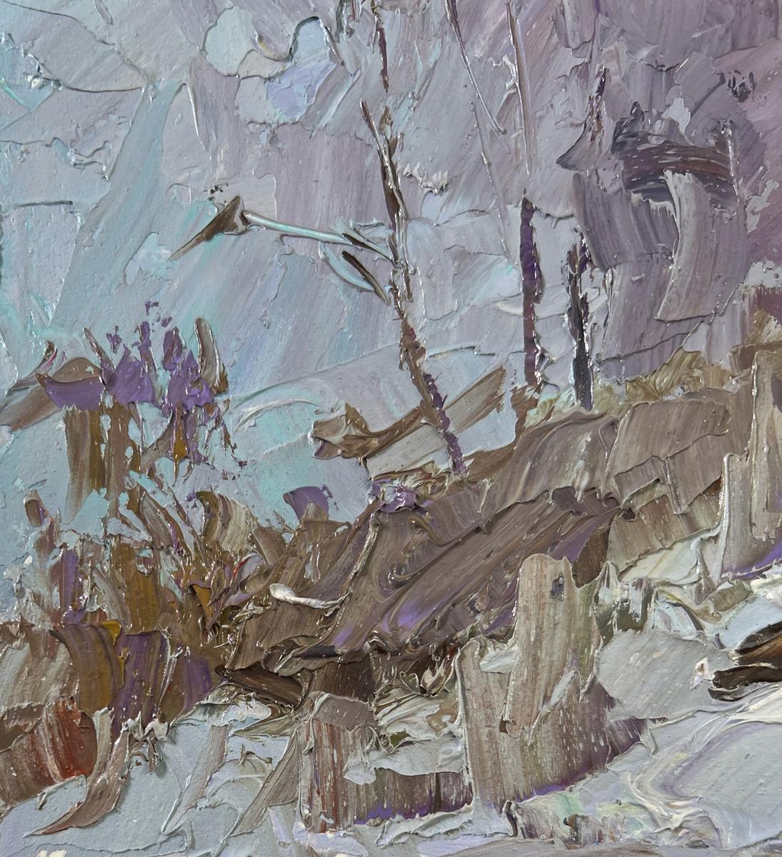 Oil painting Without a Trace by Boris Serdyuk barren textured landscape