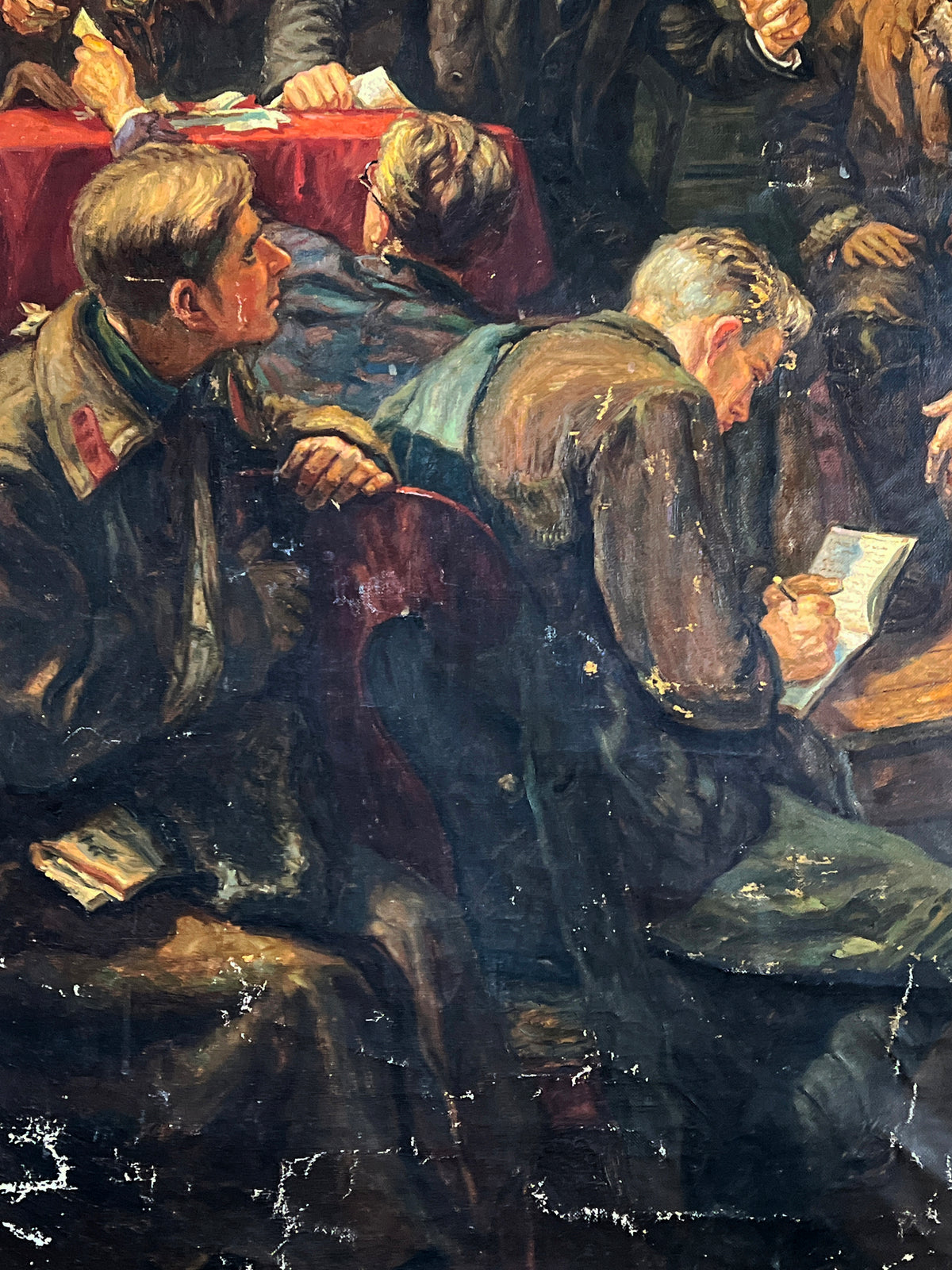 Oil painting Lenin among delegates of the 3rd Congress of Komsomol Viktor Terentyev
