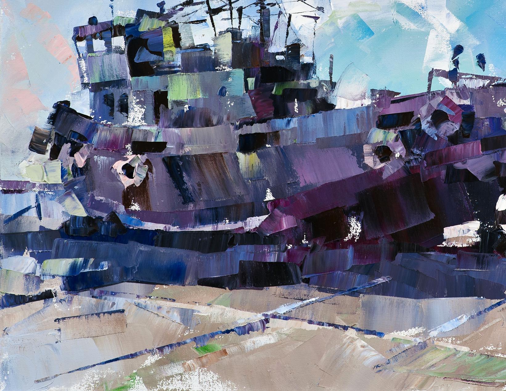 Abstract ship oil painting Always strong by Volodymyr Gluhomanyuk