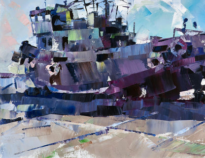 Abstract ship oil painting Always strong by Volodymyr Gluhomanyuk