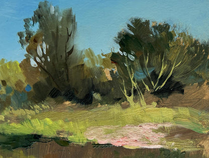 Textured oil painting Summer in green banks by Yuriy Suprunchuk