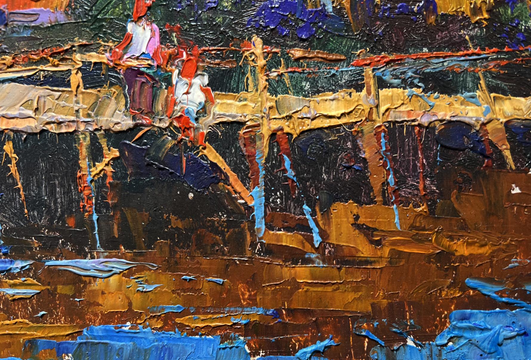 Vibrant impasto oil painting Evening freshness by the river by Oksana Ivanyuk