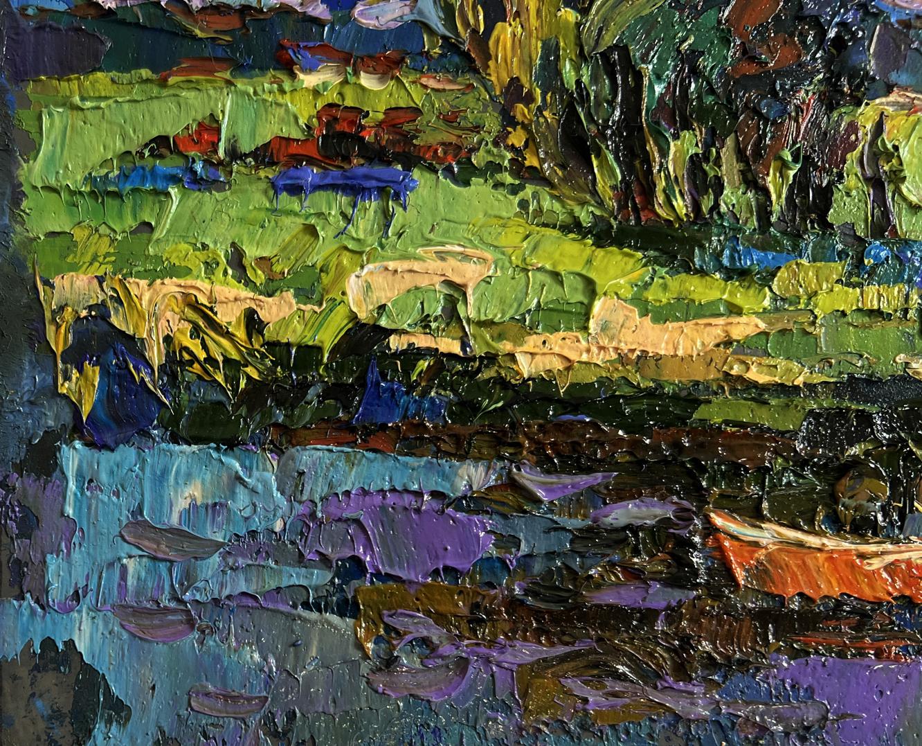 Oil painting Sunny day by the river by Oksana Ivanyuk