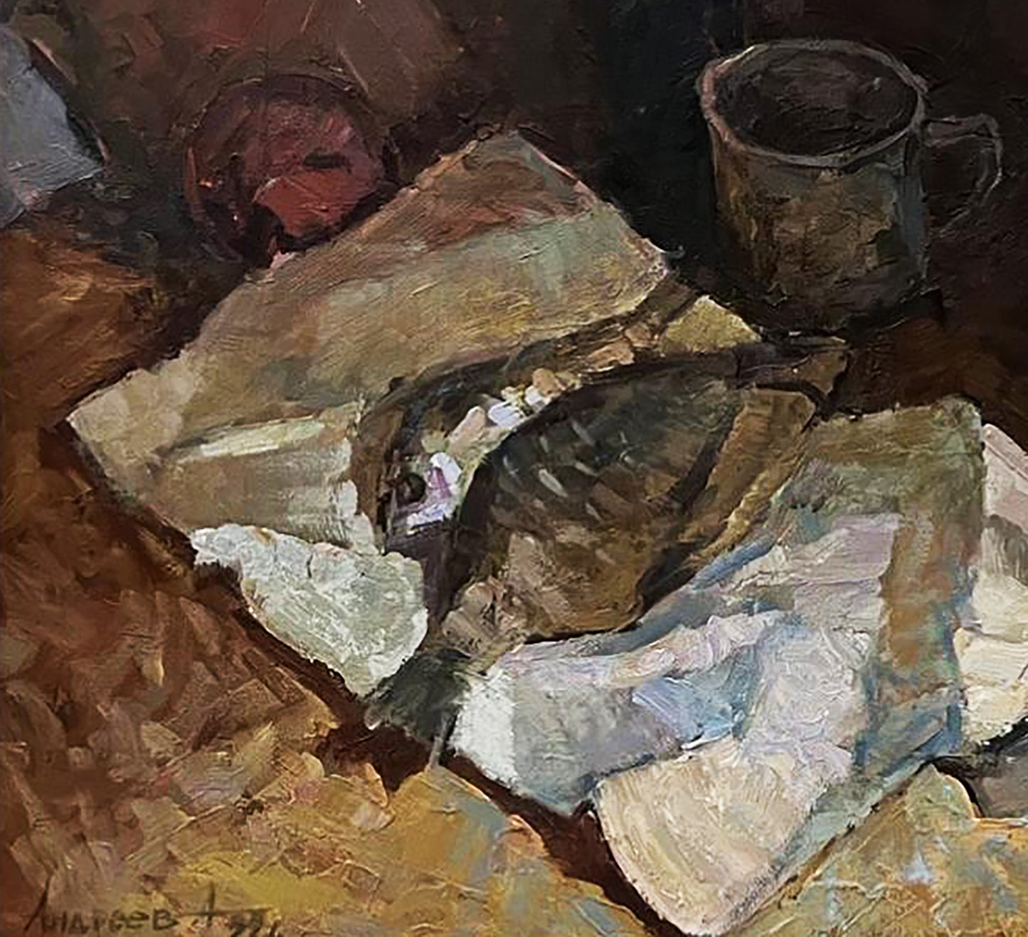 Oil painting Still life with shellfish by Oleksandr Andreev
