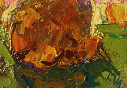 Oil painting Spring peace sunflower by Oleksiy Ivanyuk