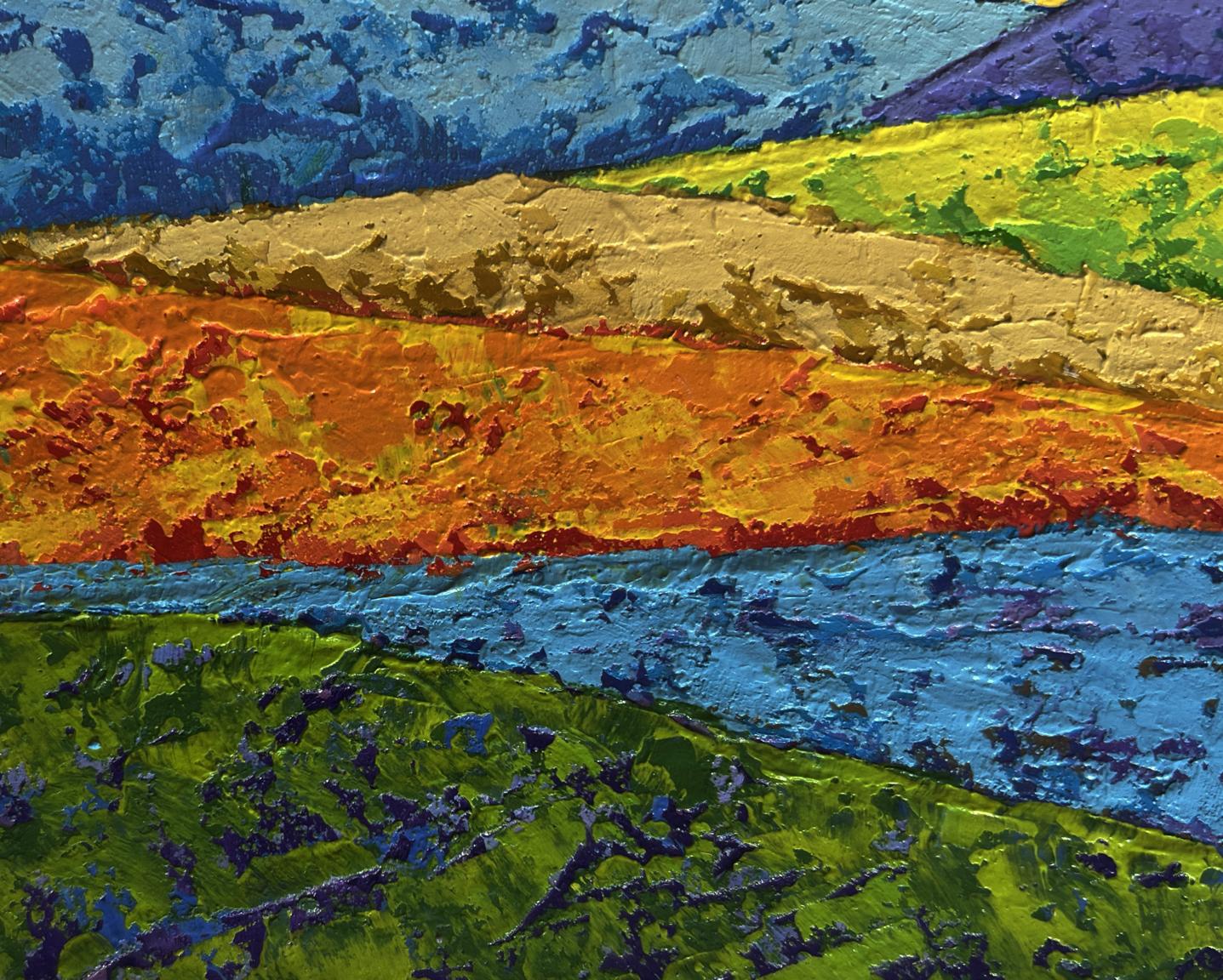 Vibrant Yellow Rays of Sunset oil painting by V. Zadorozhnya