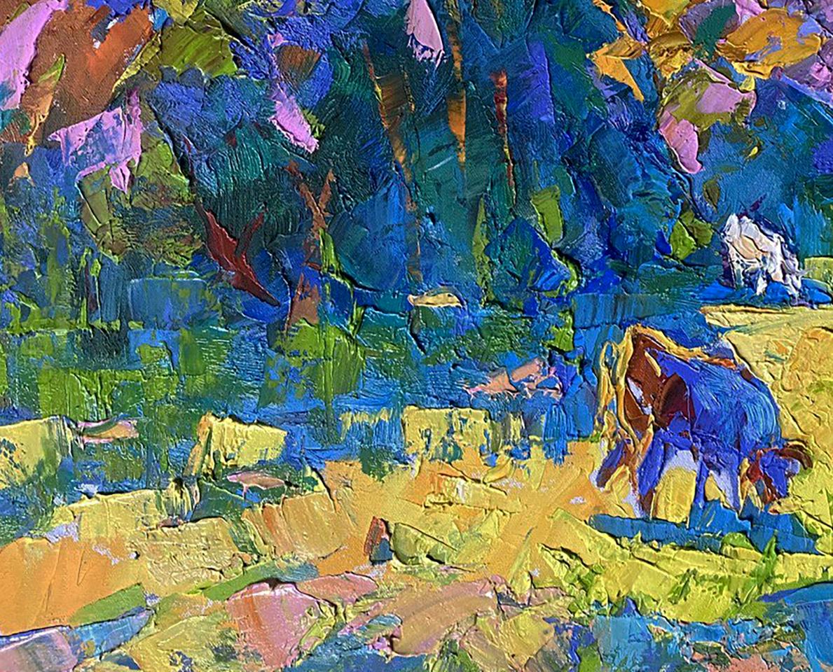 Vibrant impressionist oil painting On the edge of the forest by Oleksiy Ivanyuk