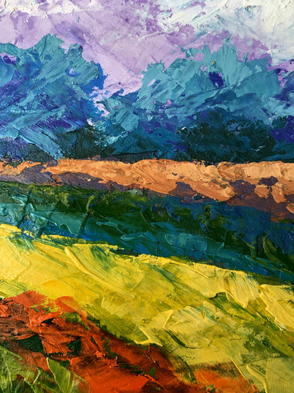 Vibrant impressionist oil painting by V. Zadorozhnya: Cloudy sunny day