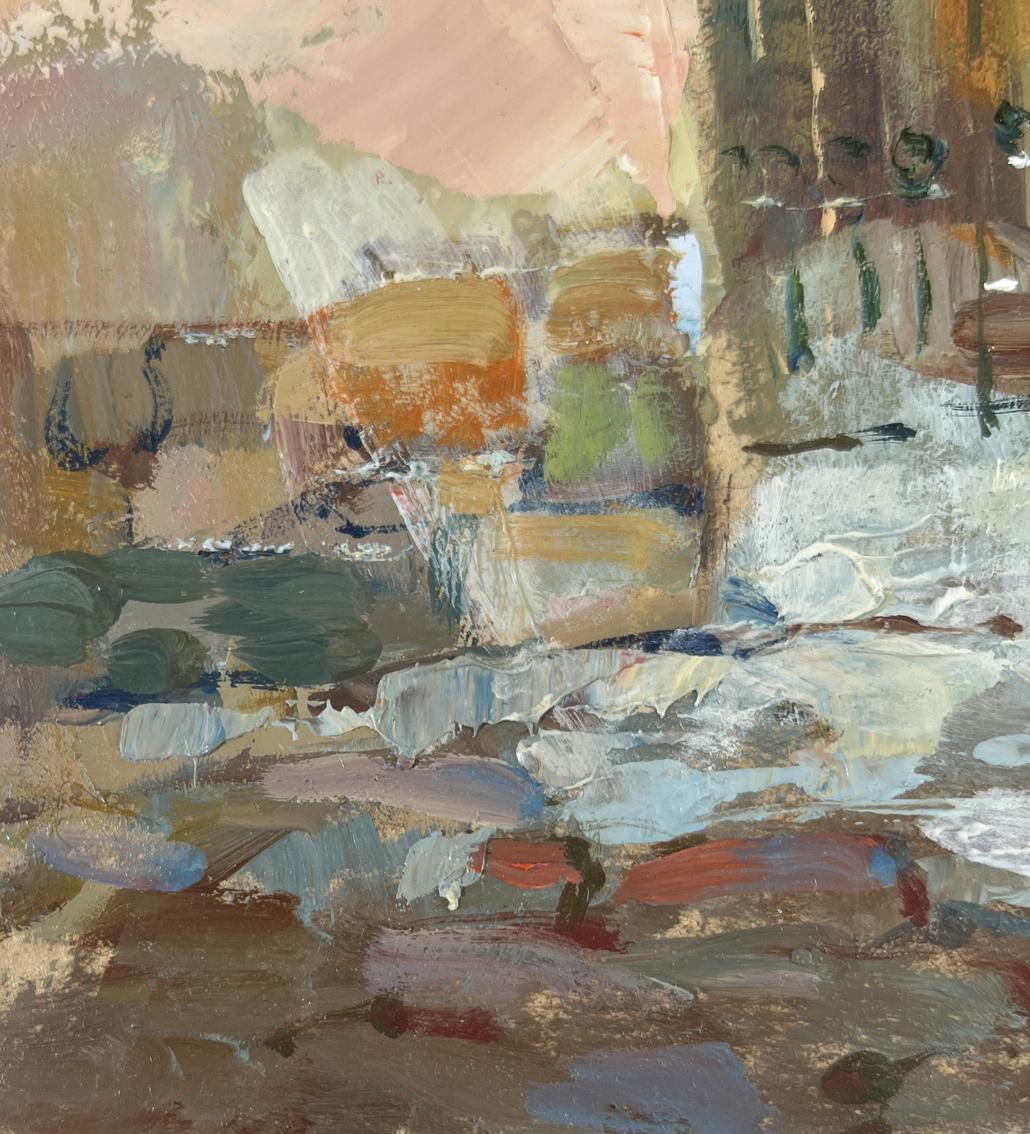 Abstract oil painting Path to the house through the alley by Yuriy Suprunchuk