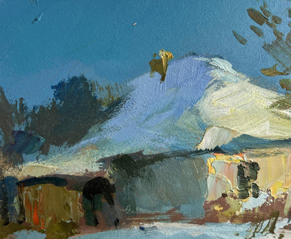 Oil painting of snow-capped mountain by Yuriy Suprunchuk