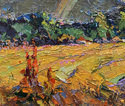Vibrant impressionist oil painting Rainbow after the rain by Oksana Ivanyuk
