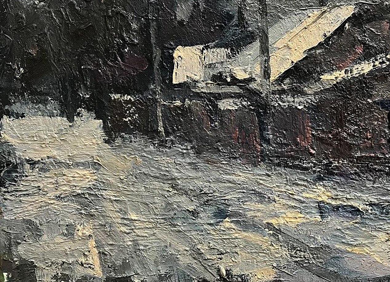 Textured impasto oil painting Quiet Village by Volodymyr Pashchenko