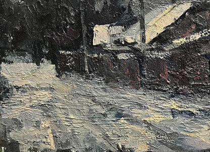 Textured impasto oil painting Quiet Village by Volodymyr Pashchenko