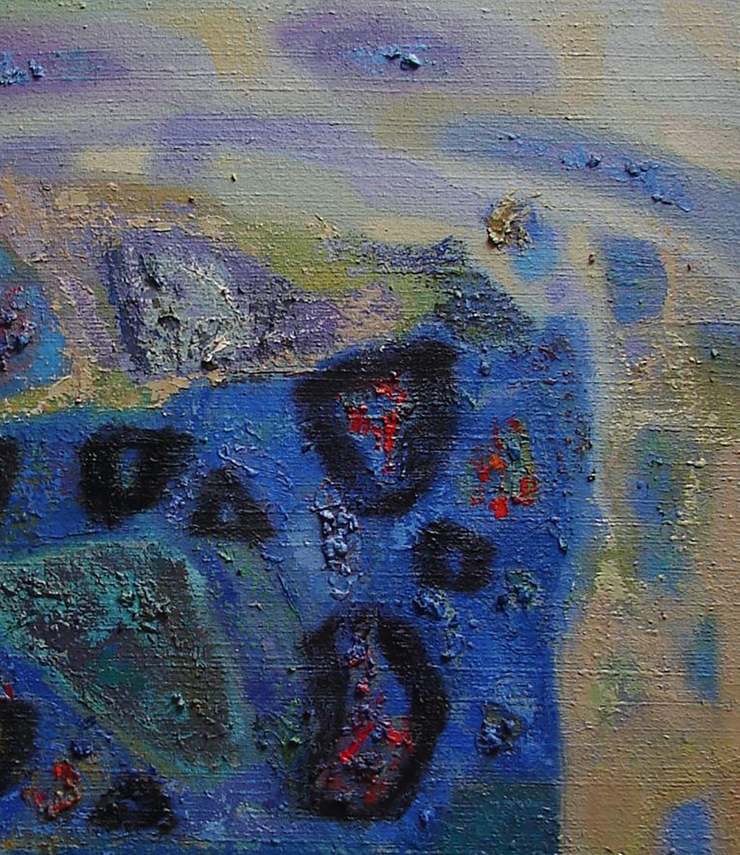 Oil painting Interpretation of the Moonlight by Tatyana Shulyak, abstract blue purple tones