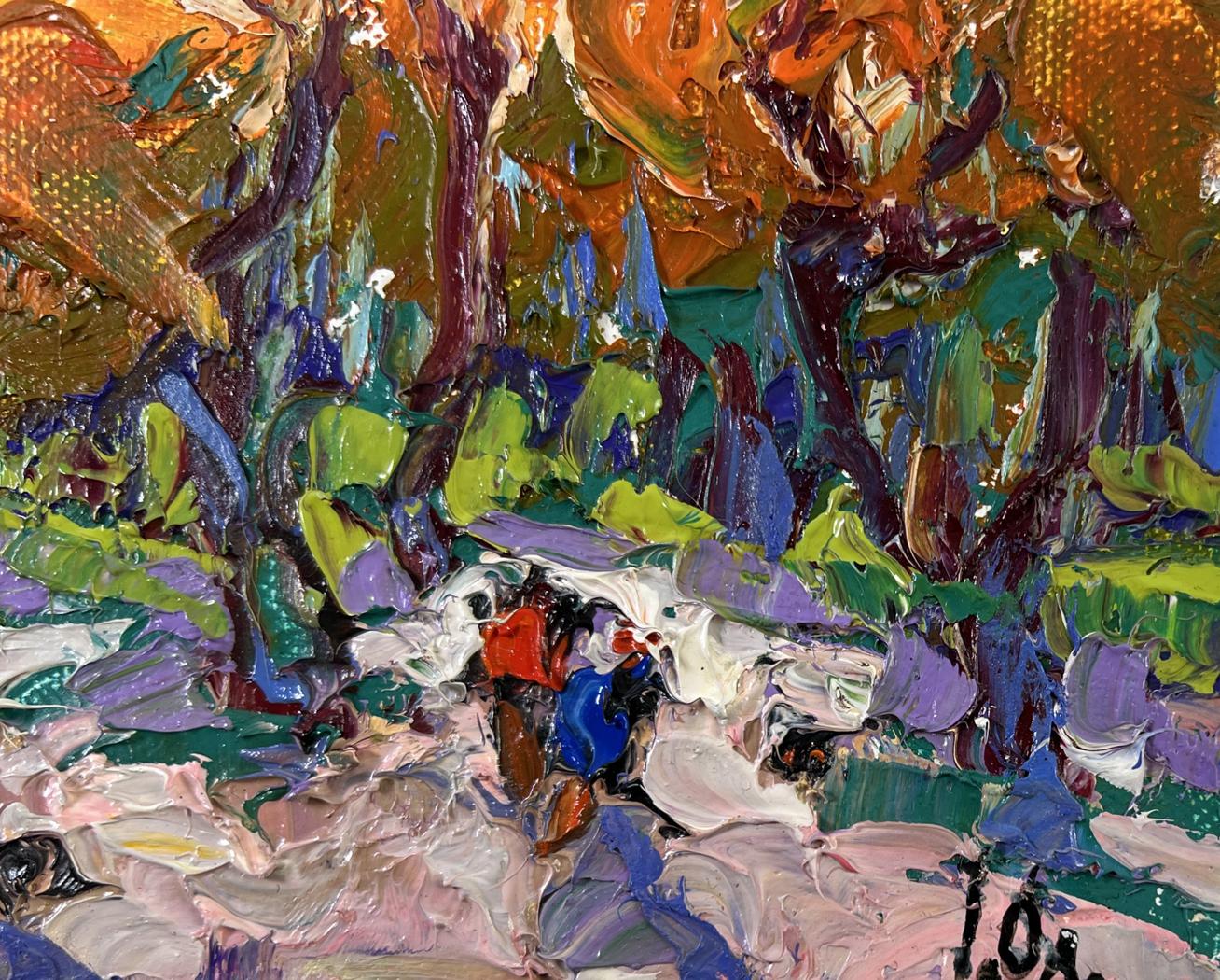 Vibrant impressionist oil painting Steps through autumn by Oleksiy Ivanyuk