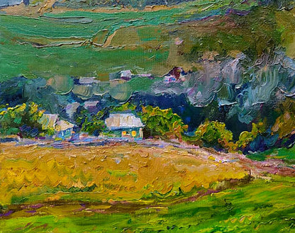 Oil painting Evening in the Mountains by Leonid Pavlenko vibrant landscape