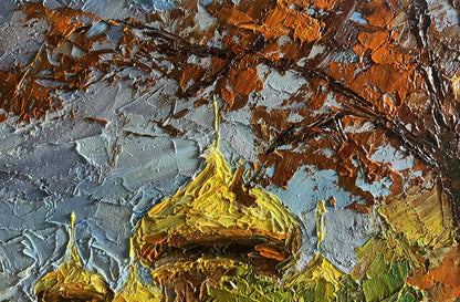 Oil painting Golden domes behind the trees by Boris Serdyuk