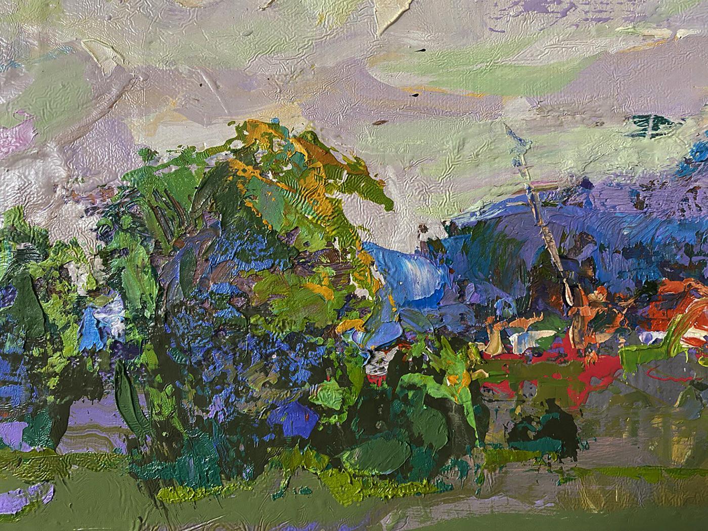 Vibrant impasto oil painting Village Memories by Oleksiy Ivanyuk