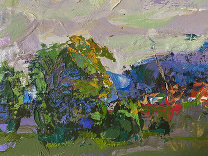 Vibrant impasto oil painting Village Memories by Oleksiy Ivanyuk