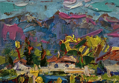 Vibrant impressionist oil painting Clean village air by Oleksiy Ivanyuk