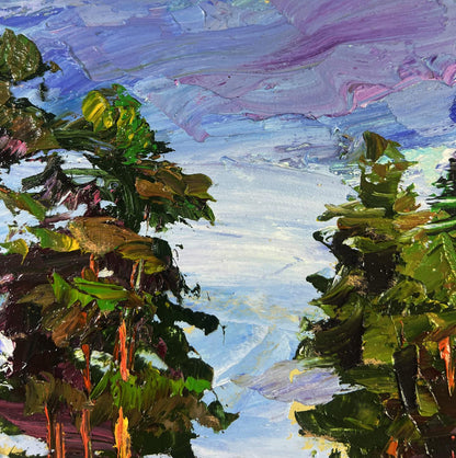 Vibrant impressionist oil painting Silence of Trees by Boris Serdyuk